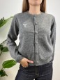 CARDIGAN DOUBLE FIOCCHETTI GRIGIO