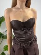 BUSTIER RASO MARRONE