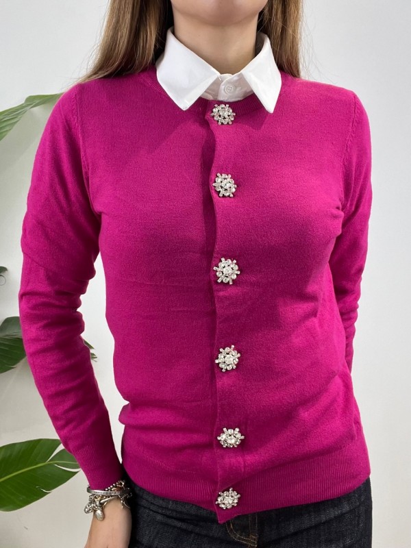 CARDIGAN JAWELS FUCSIA