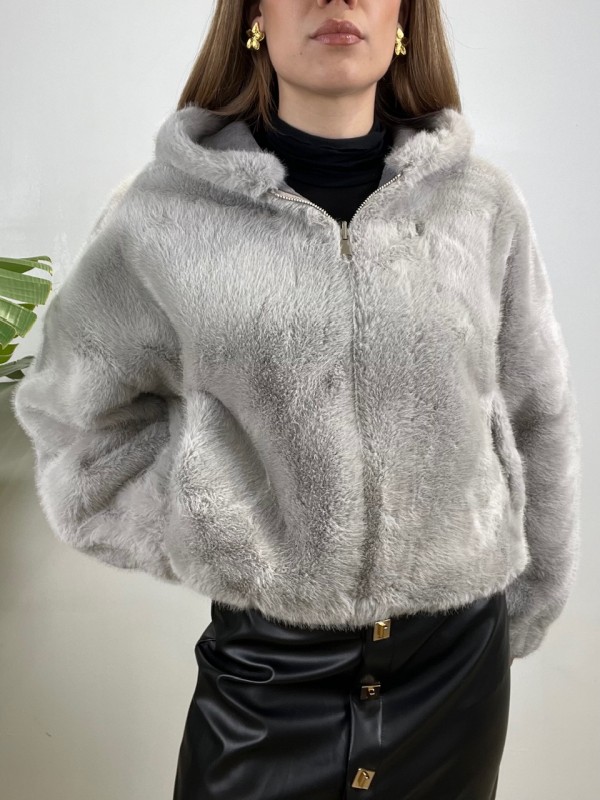 ECOPELLICCIA MONTONE GRIGIA