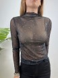 MAGLIA VELATA BRILLANT NERA