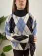 PULLOVER KRETA ROMBI AZZURRO