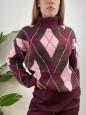 PULLOVER KRETA ROMBI BORDEAUX