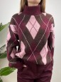PULLOVER KRETA ROMBI BORDEAUX