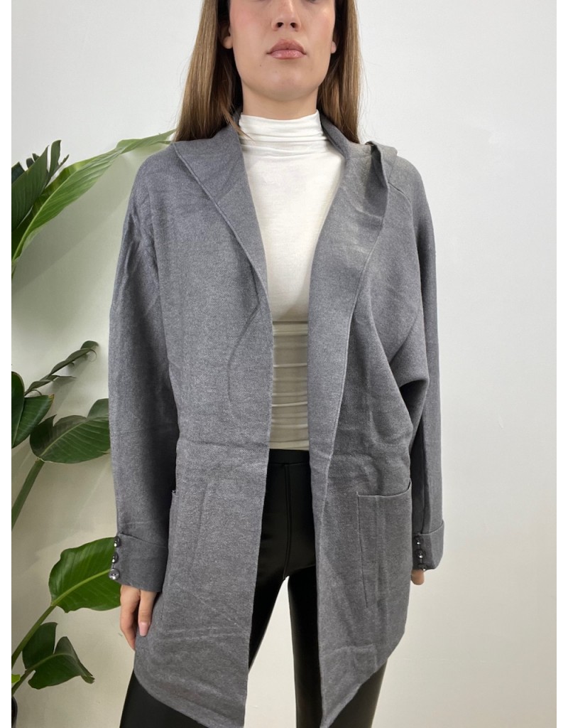 MAXI CARDIGAN FELY GRIGIO