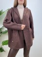 MAXI CARDIGAN FELY MARRONE