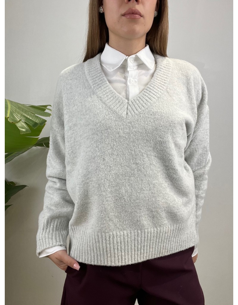PULLOVER GRAZIA GRIGIO CHIARO