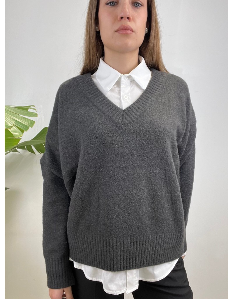 PULLOVER GRAZIA GRIGIO SCURO
