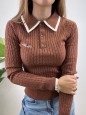 PULLOVER POLO ALESSIA MARRONE