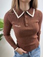 PULLOVER POLO ALESSIA MARRONE