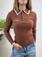 PULLOVER POLO ALESSIA MARRONE