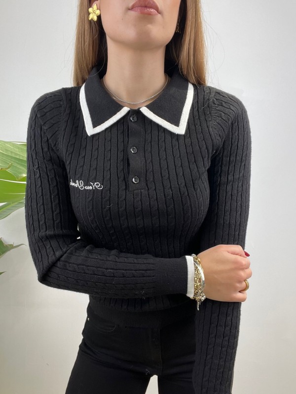PULLOVER POLO ALESSIA NERA