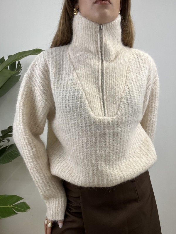 PULLOVER ZIP BEIGE
