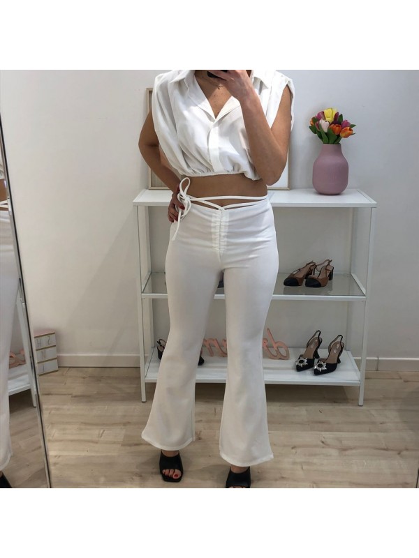 CROP CAMICIA BIANCO CROP CAMICIA BIANCO