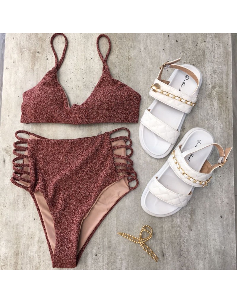 costume glitter con slip a V