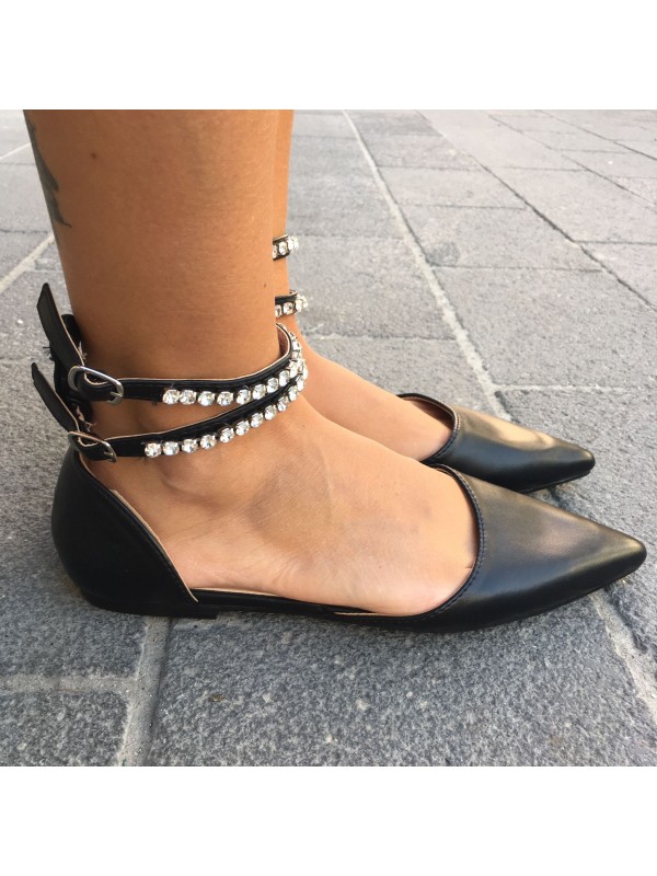BALLERINA CON CINTURINO NERA BALLERINA CON CINTURINO NERA