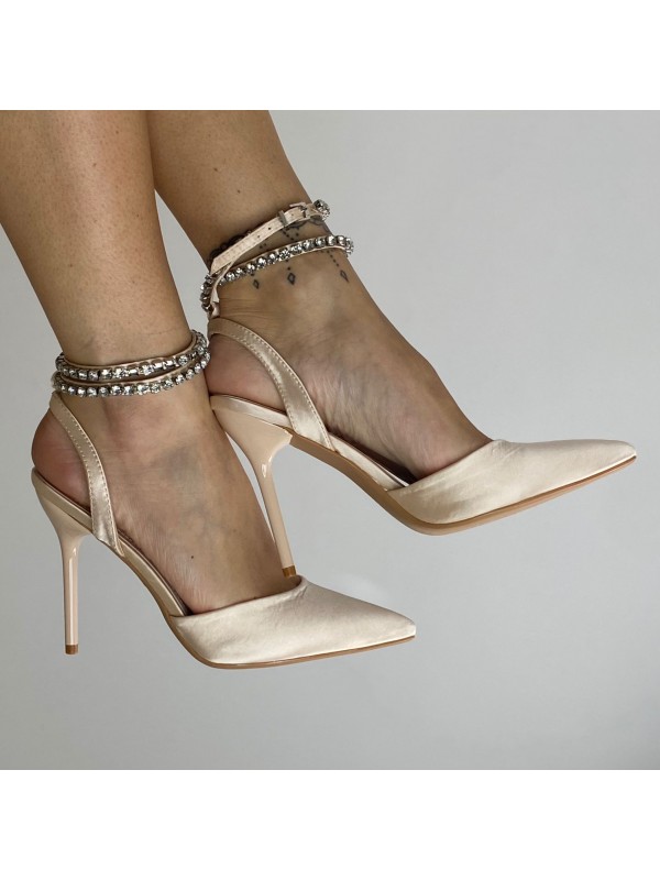 DECOLLETE' CON STRASS BEIGE DECOLLETE' CON STRASS BEIGE