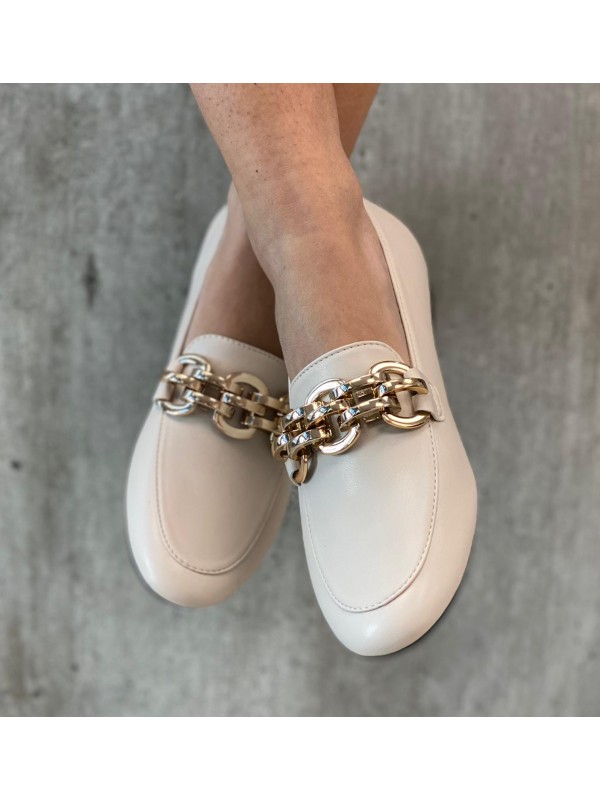 MOCASSINO CATENA BEIGE MOCASSINO CATENA BEIGE