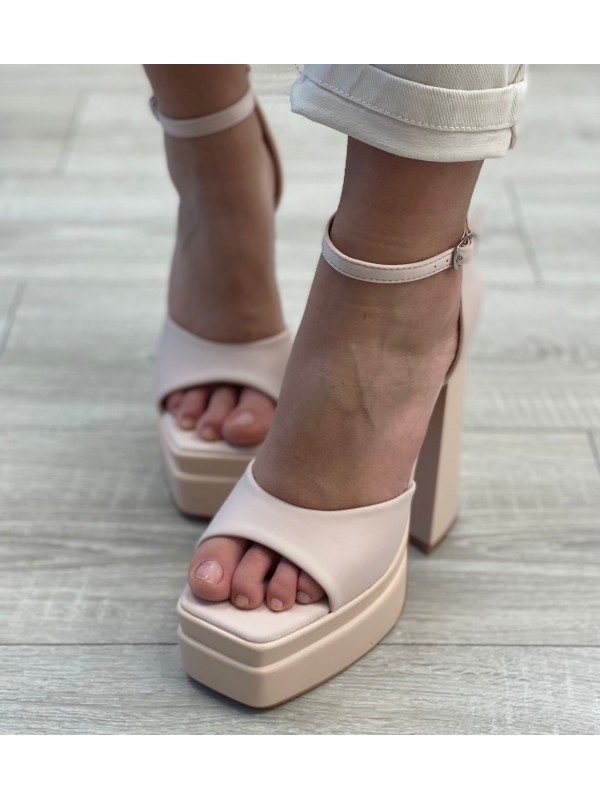 SANDALO CON PLATEAU OSLO BEIGE SANDALO CON PLATEAU OSLO BEIGE