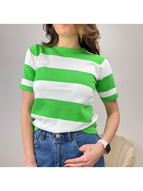 MAGLIA RIGATA VERDE MAGLIA RIGATA VERDE