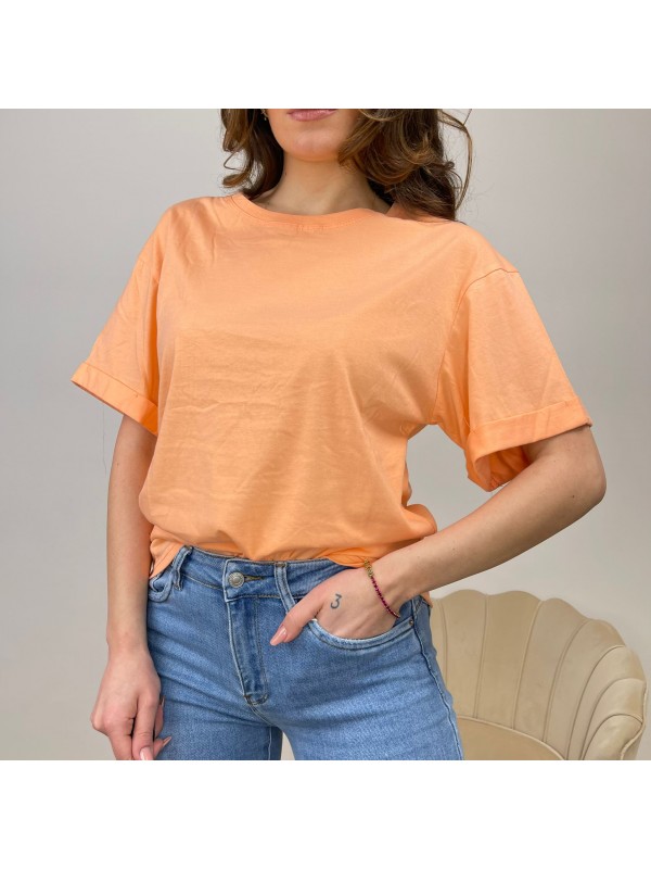 SHIRT BASIC CON RISVOLTO ARANCIO SHIRT BASIC CON RISVOLTO ARANCIO