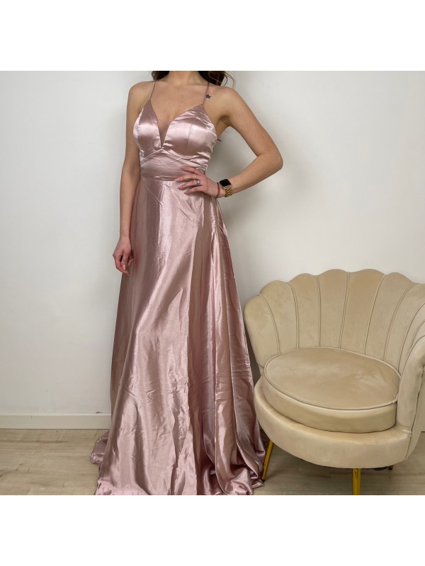 LONG DRESS RASO ROSA LONG DRESS RASO ROSA