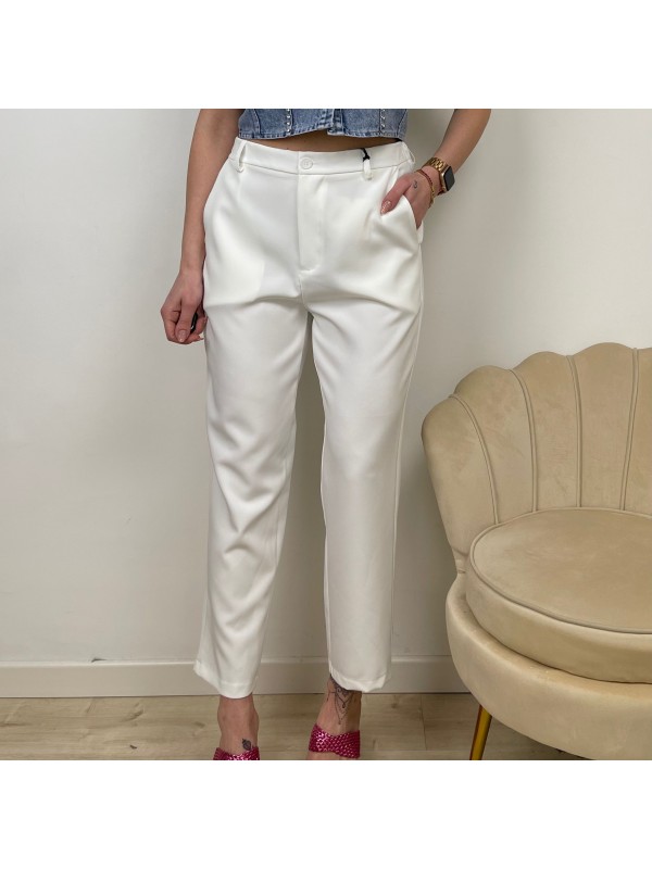 PANTALONE A SIGARETTA LUMINA BIANCO PANTALONE A SIGARETTA LUMINA BIANCO