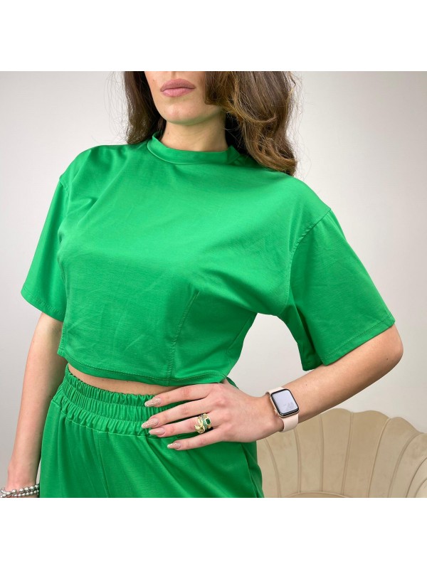 CROP T-SHIRT "LUMINA" VERDE CROP T-SHIRT "LUMINA" VERDE