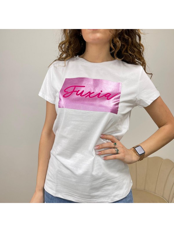 T- SHIRT STAMPA FUXIA ROSA T- SHIRT STAMPA FUXIA ROSA