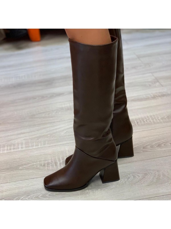 Stivali Da Moto Uomo In Pelle - Punta Quadrata, Cerniera Laterale E Design Western - Foto 11