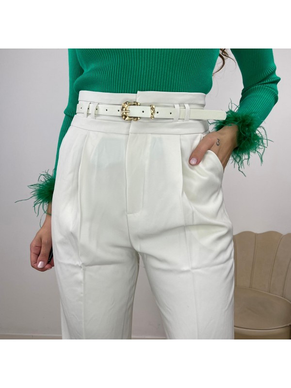 PANTALONI PAPER BAG PANNA PANTALONI PAPER BAG PANNA