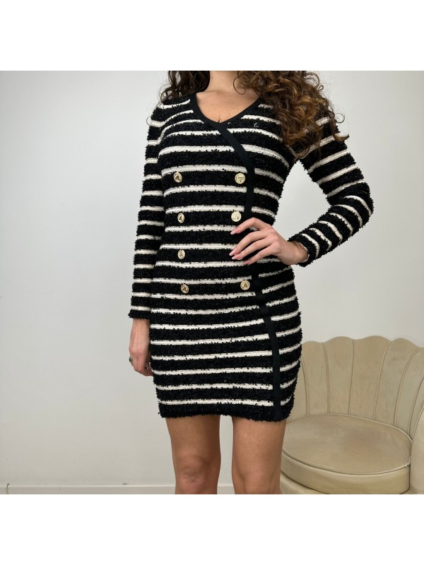 DRESS DOPPIO PETTO A RIGHE DRESS DOPPIO PETTO A RIGHE