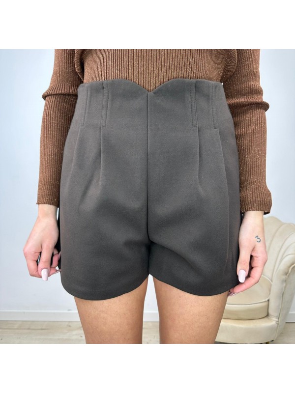 SHORT HIGH WAIST MARRONE SHORT HIGH WAIST MARRONE