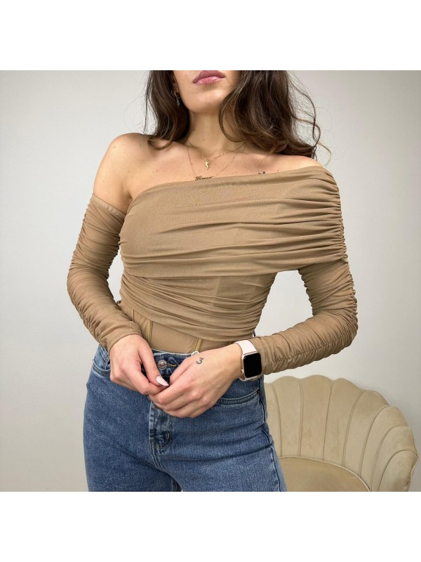 MAGLIA ASIMMETRICA BEIGE MAGLIA ASIMMETRICA BEIGE