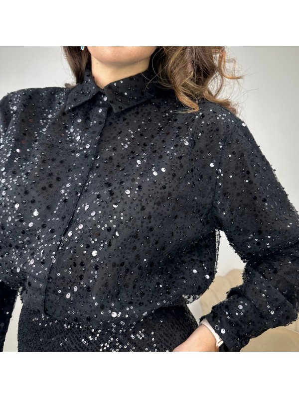 CAMICIA SCINTILLANTE NERO CAMICIA SCINTILLANTE NERO