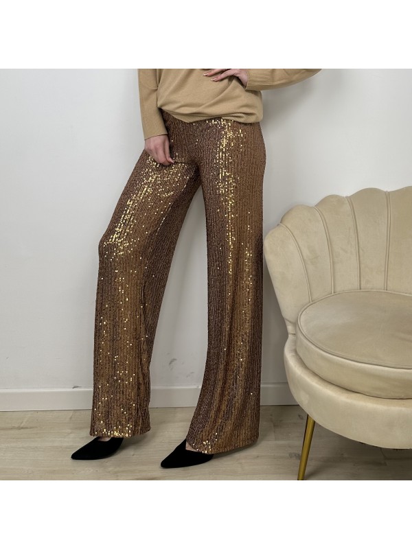 A Zampa Pantaloni Paillettes Palazzo Sequin Flared Trouser Boohoo