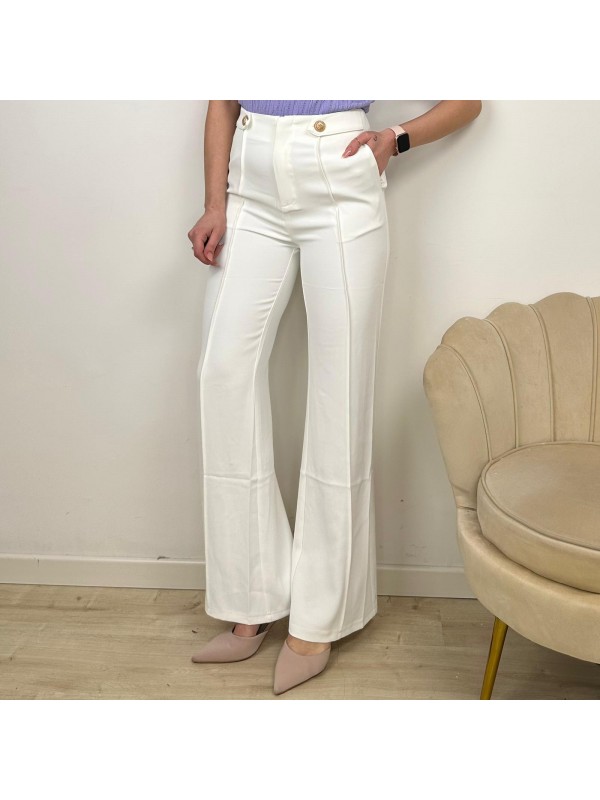 PANTALONI A ZAMPA BIANCHI PANTALONI A ZAMPA BIANCHI