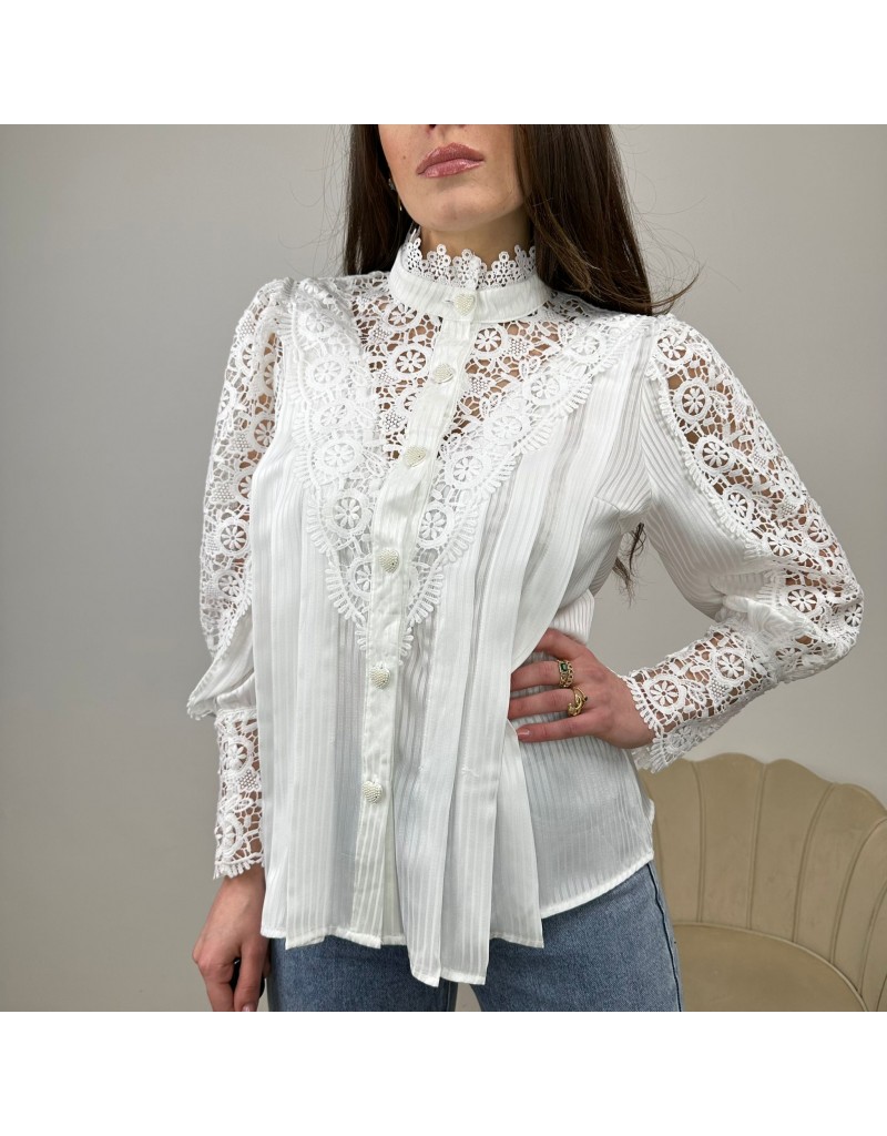 Camicia in pizzo best sale bianca
