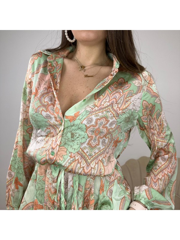 DRESS PAISLEY PRINT VERDE DRESS PAISLEY PRINT VERDE