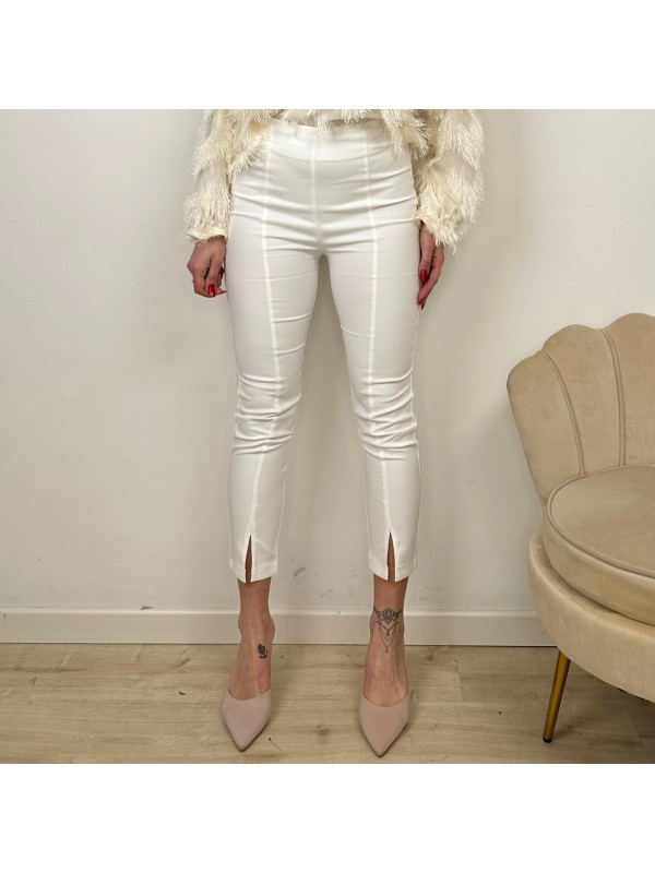 PANTALONE CON SPACCHETTI BIANCO PANTALONE CON SPACCHETTI BIANCO