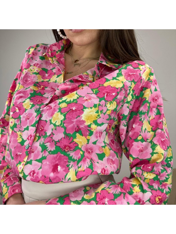 CAMICIA FIORI FUCSIA CAMICIA FIORI FUCSIA