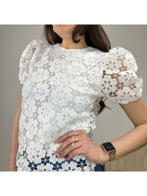 MAGLIA IN PIZZO BIANCA MAGLIA IN PIZZO BIANCA