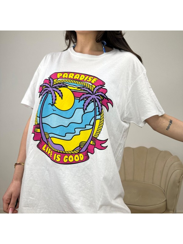 MAXI T SHIRT PARADISE BIANCA