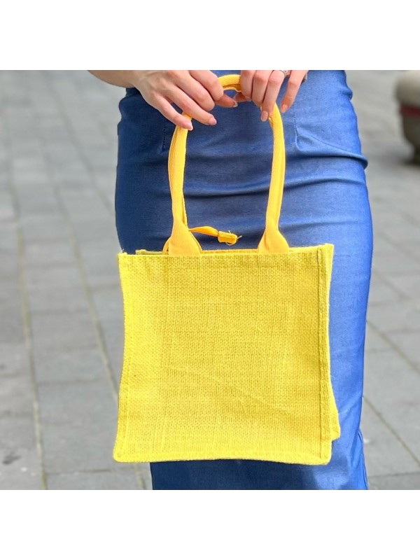 BORSA IN JUTA GIALLA BORSA IN JUTA GIALLA
