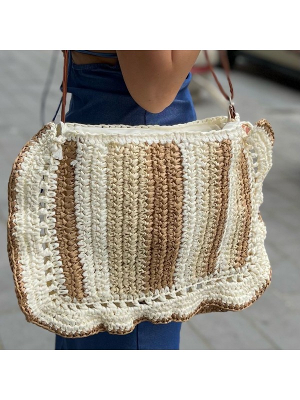 BORSA BICOLORE BEIGE BORSA BICOLORE BEIGE