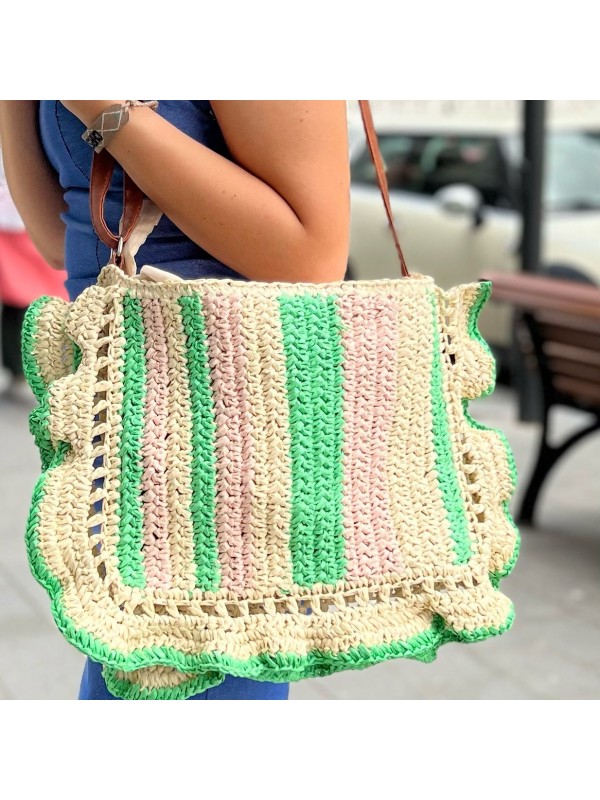 BORSA BICOLORE VERDE BORSA BICOLORE VERDE