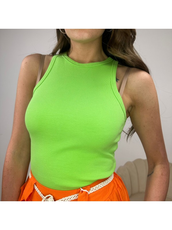 TOP HALTER COSTINE VERDE FLUO TOP HALTER COSTINE VERDE FLUO