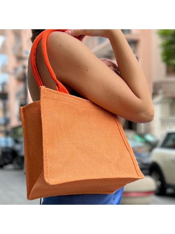 BORSA IN JUTA ARANCIO BORSA IN JUTA ARANCIO