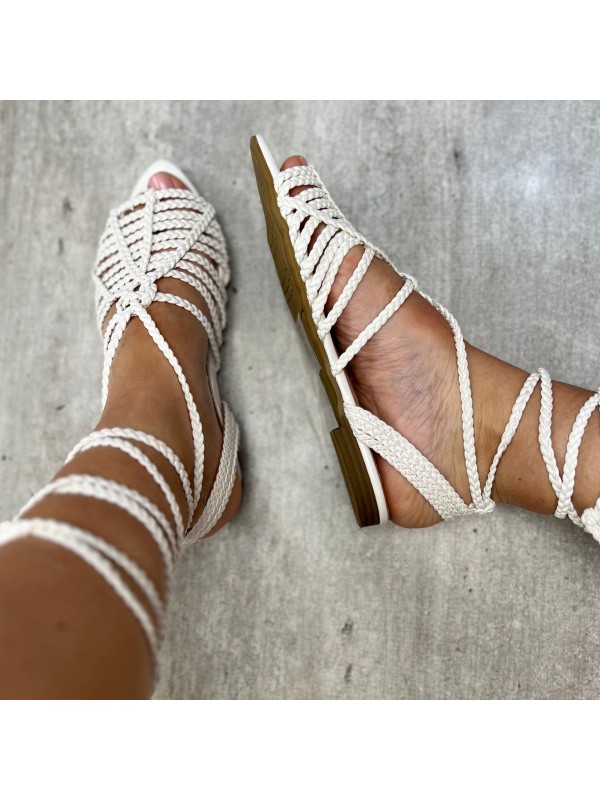 SANDALO FLAT INTRECCIATO BIANCO SANDALO FLAT INTRECCIATO BIANCO