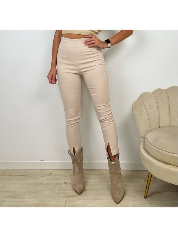 PANTALONE CON SPACCHETTI BEIGE PANTALONE CON SPACCHETTI BEIGE